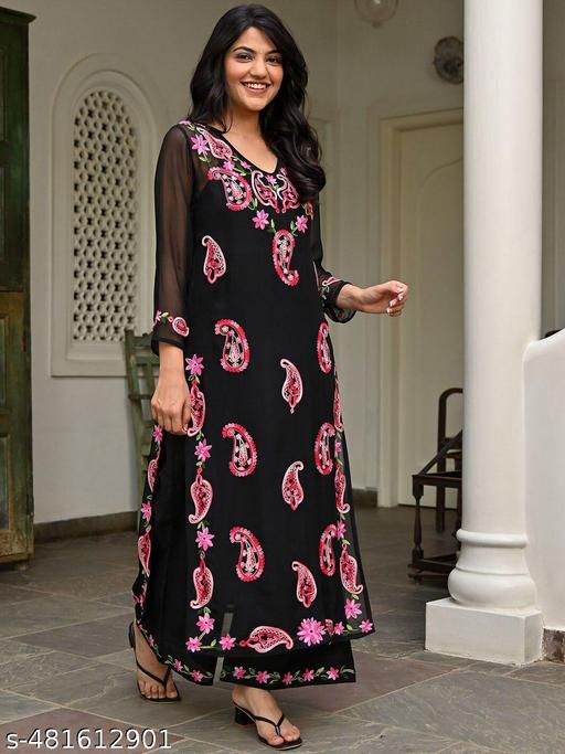 Black Printed Ethnic Dress