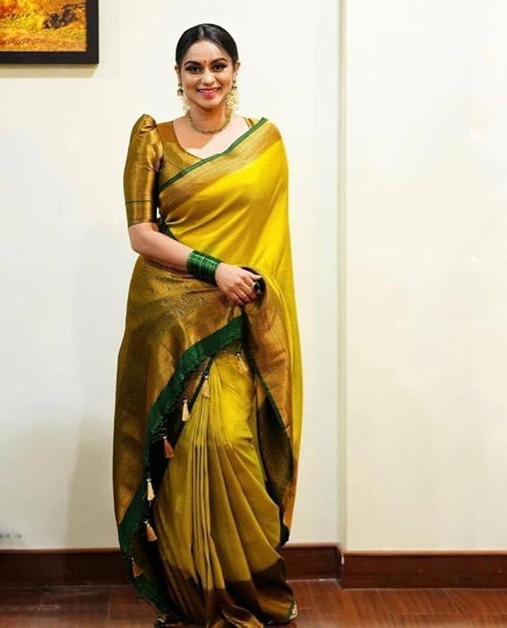 Traditional Yellow Silk Saree