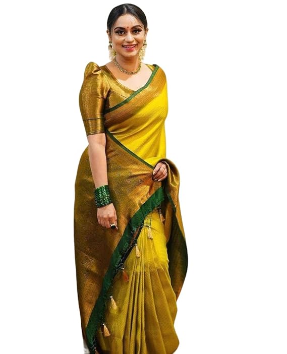 Traditional Yellow Silk Saree