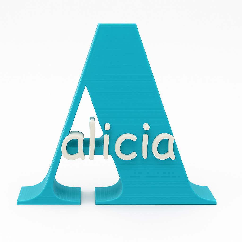 Figura personalizada 3D con letra inicial y nombre | Regalo original impreso en 3D