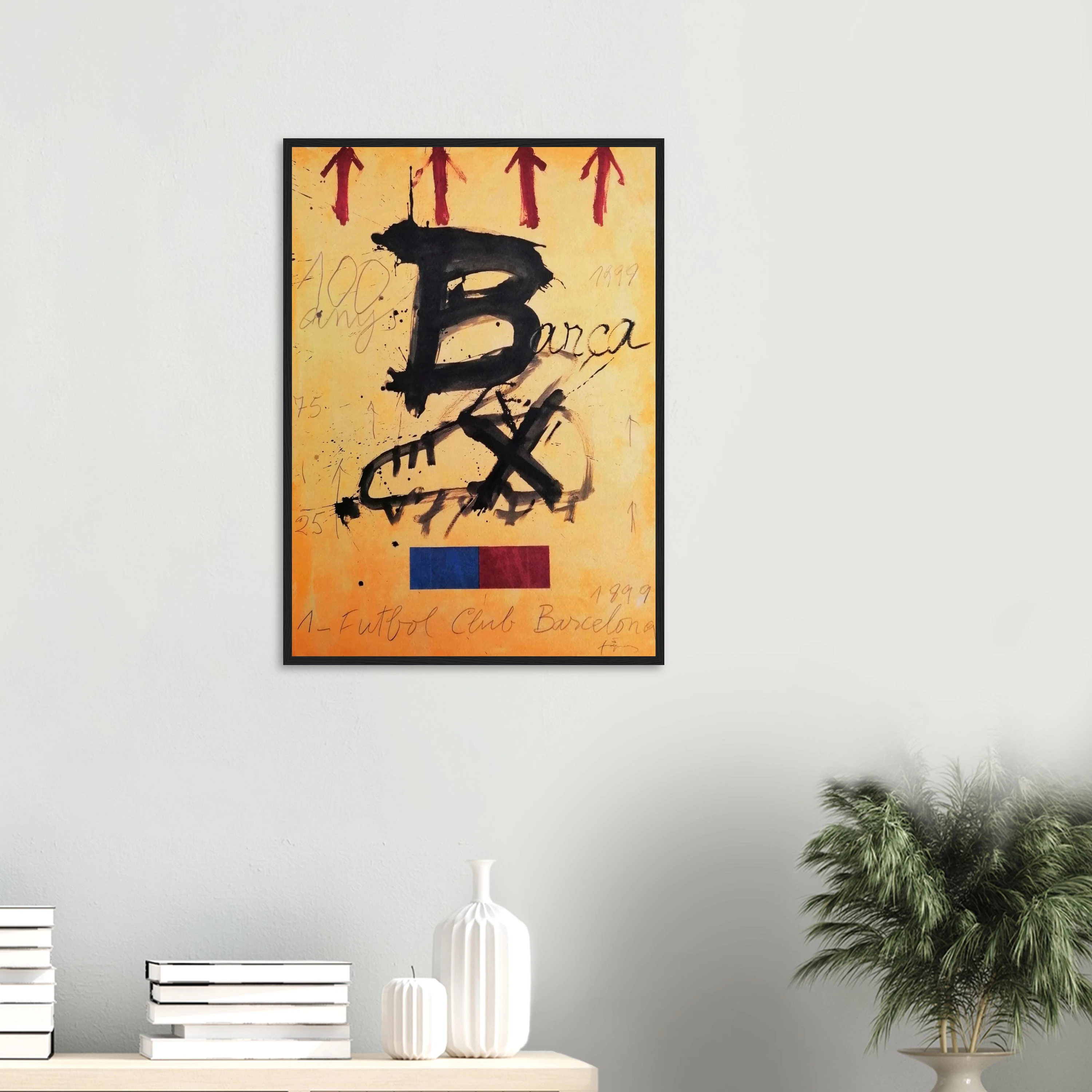 Antoni Tàpies FC Barcelona 100th Anniversary Poster – Framed Canvas Wall Art | Vintage Barça Collectible