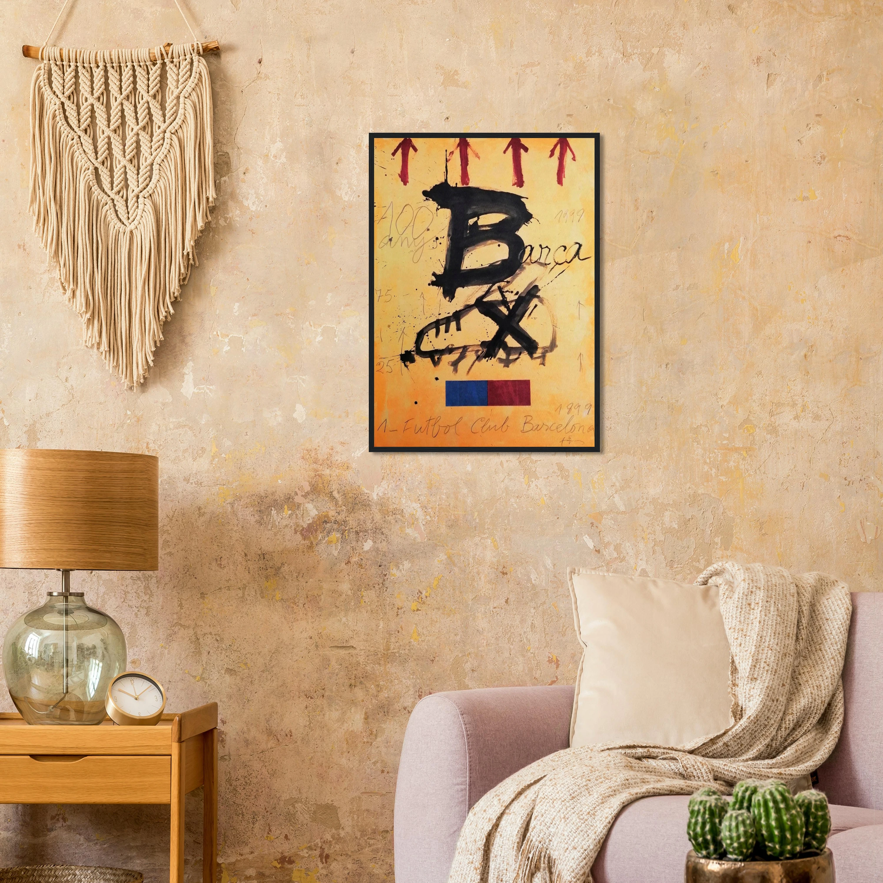 Antoni Tàpies FC Barcelona 100th Anniversary Poster – Framed Canvas Wall Art | Vintage Barça Collectible