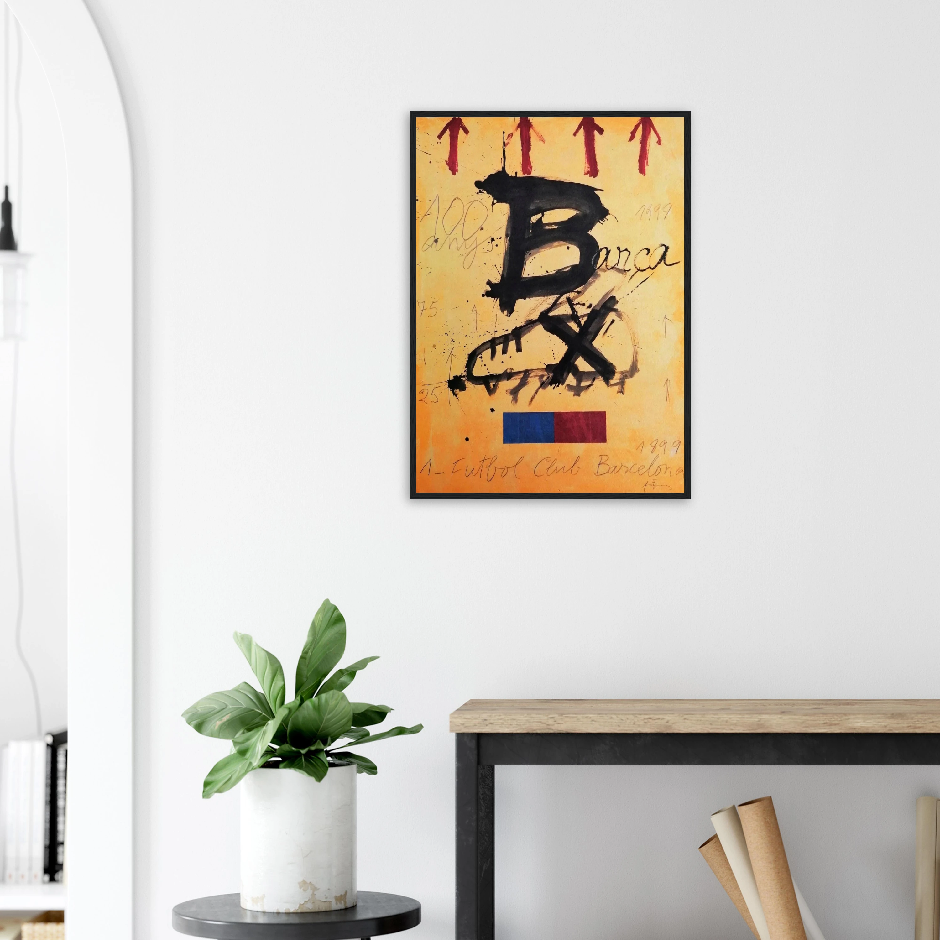 Antoni Tàpies FC Barcelona 100th Anniversary Poster – Framed Canvas Wall Art | Vintage Barça Collectible