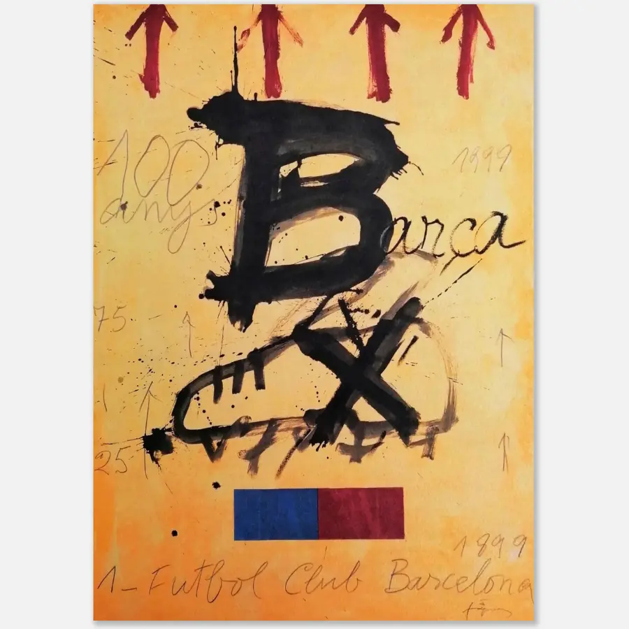 Antoni Tàpies FC Barcelona Centenary Poster – Aluminum Wall Art | Blaugrana Luxury Collectible Print