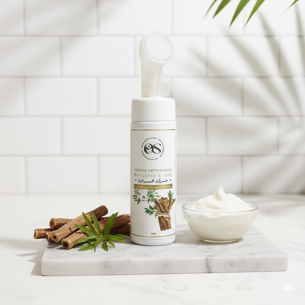 Mousse nettoyante à la réglisse et AHA