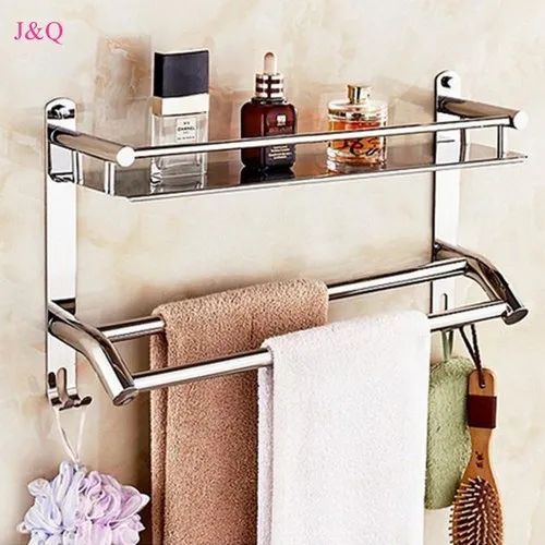 Wall-mounted Stainless Steel Bathroom Shelf
