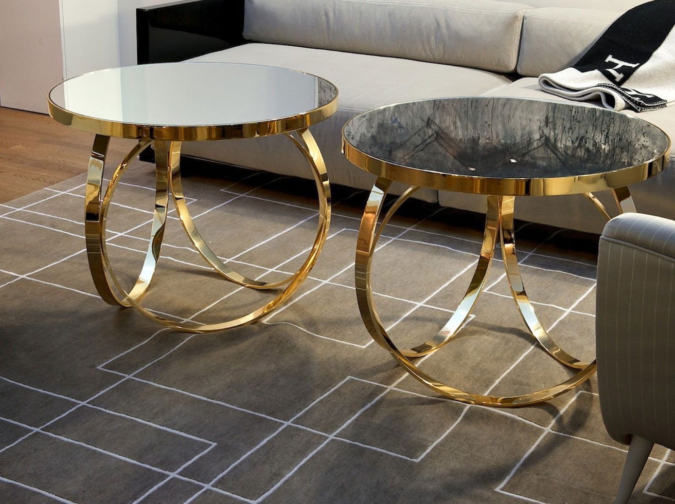 Modern Gold Accent Side Tables