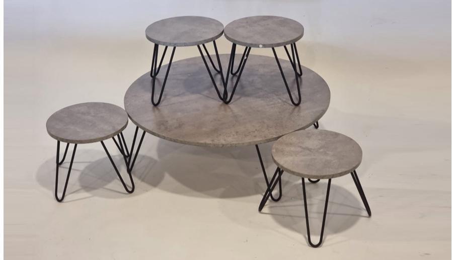 Modern Industrial Coffee Table Set