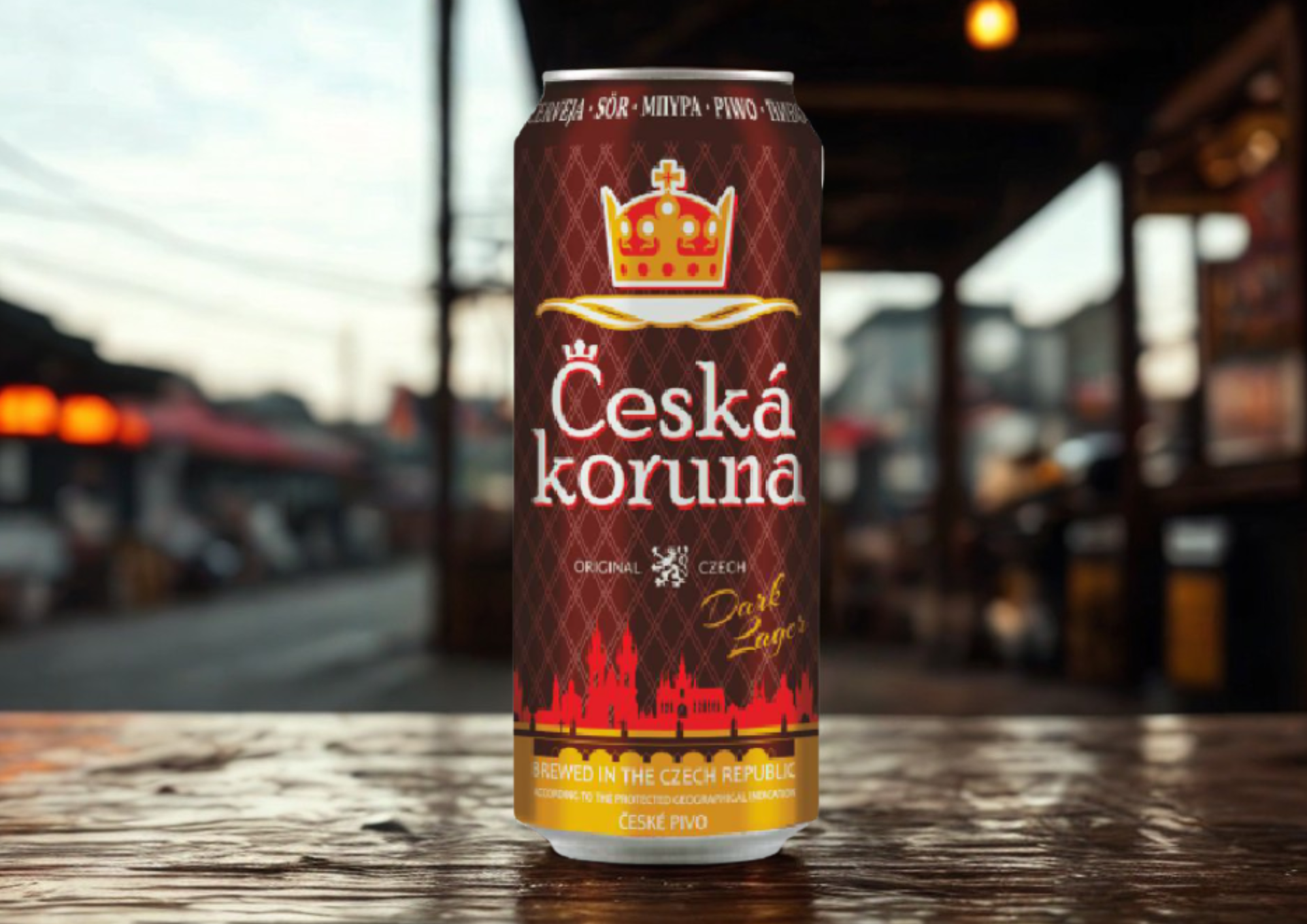 Original Czech premium camp Czech Koruna Dark Lager lata de 500 ml