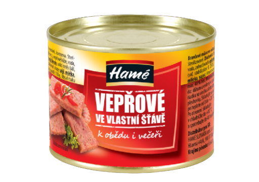 Cerdo. en su propio jugo, conserva de carne 180g HAMÉ (70%)