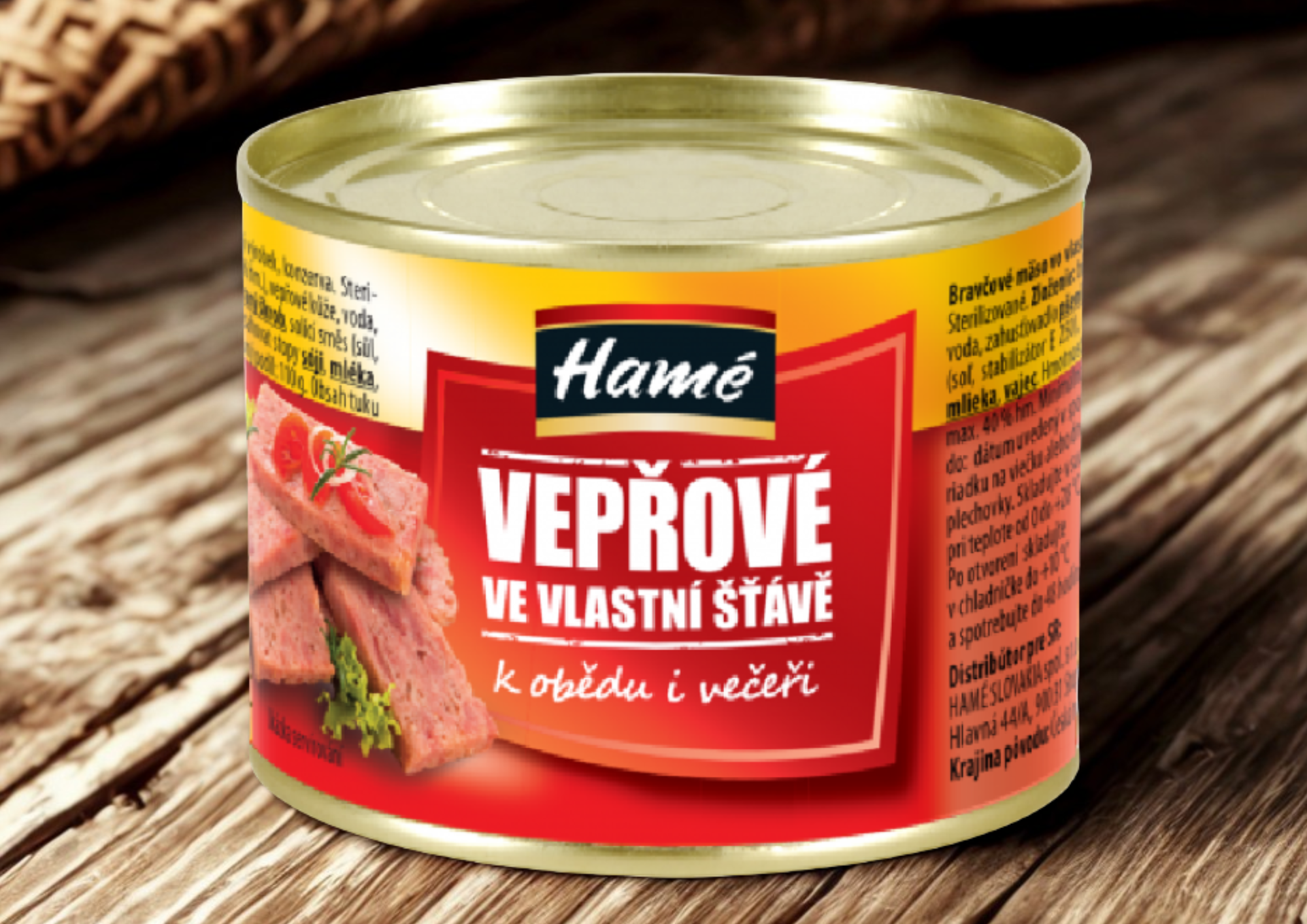 Cerdo. en su propio jugo, conserva de carne 180g HAMÉ (70%)