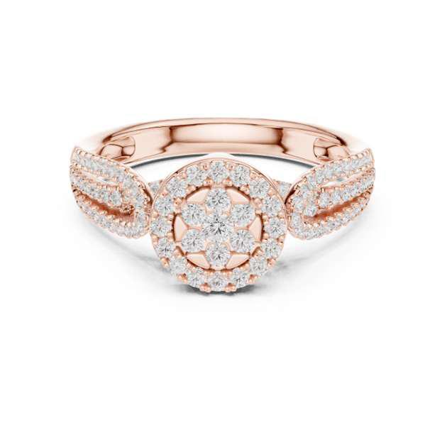 Rose gold diamond cluster ring
