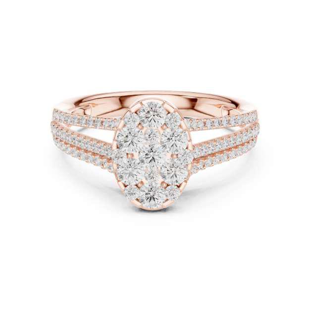Oval Cluster Diamond Ring