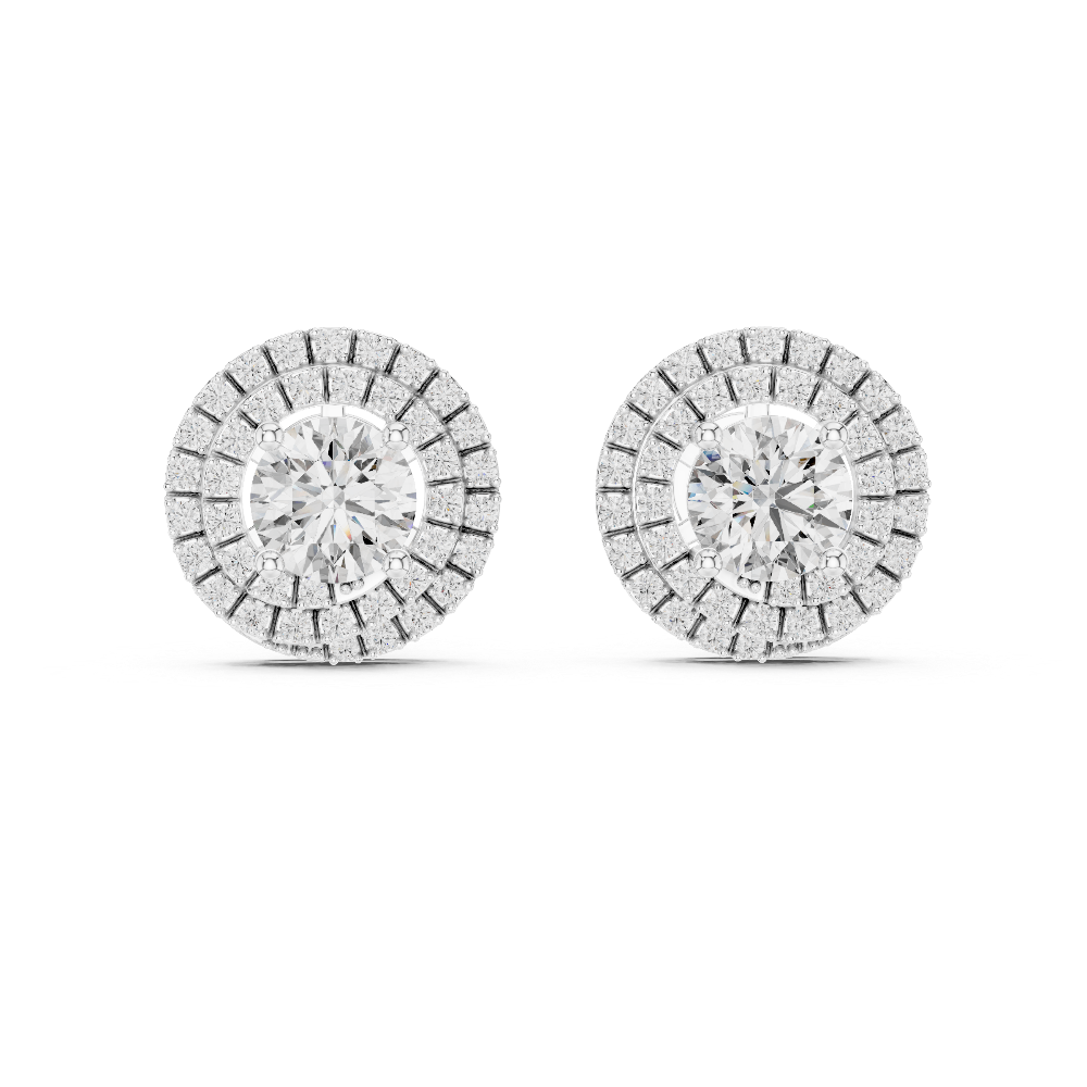 Diamond Halo Stud Earrings