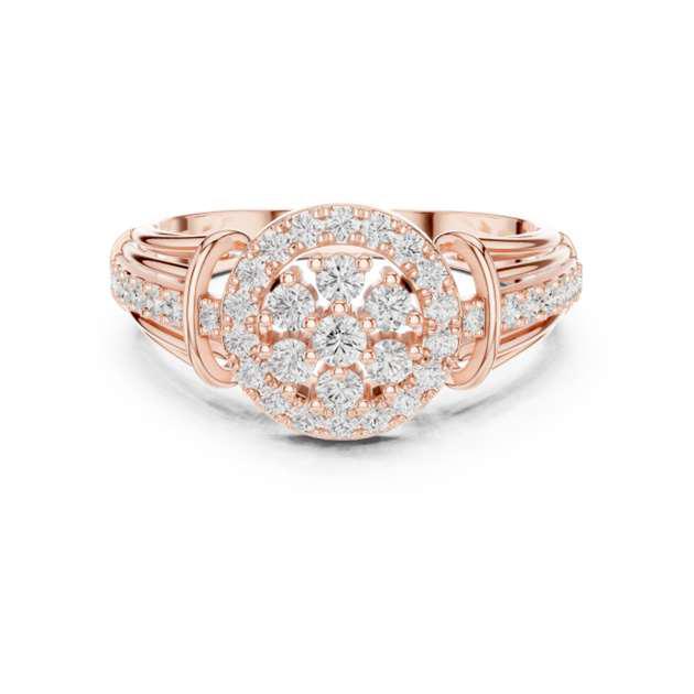 Rose Gold Diamond Cluster Ring