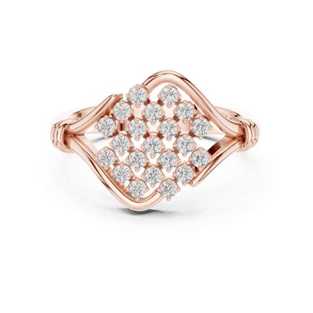 Rose Gold Diamond Cluster Ring