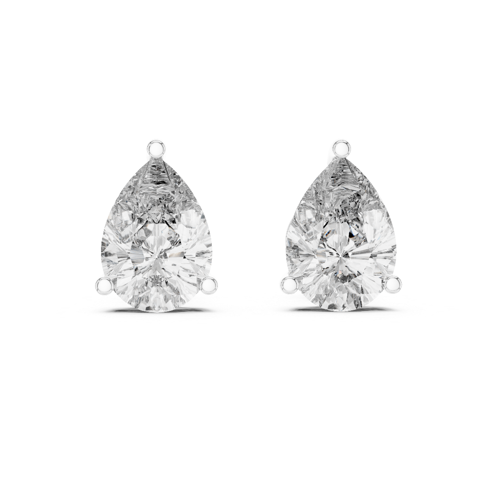 Pear Shaped Diamond Stud Earrings