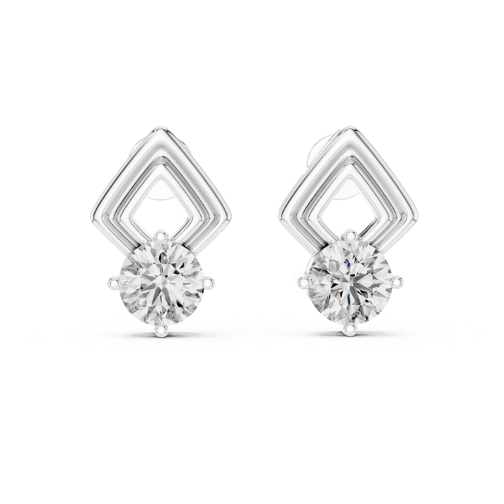 Geometric Diamond Stud Earrings