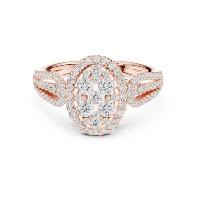 Rose Gold Diamond Cluster Ring