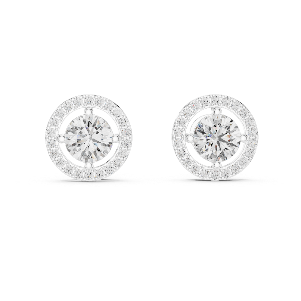 Diamond Halo Stud Earrings