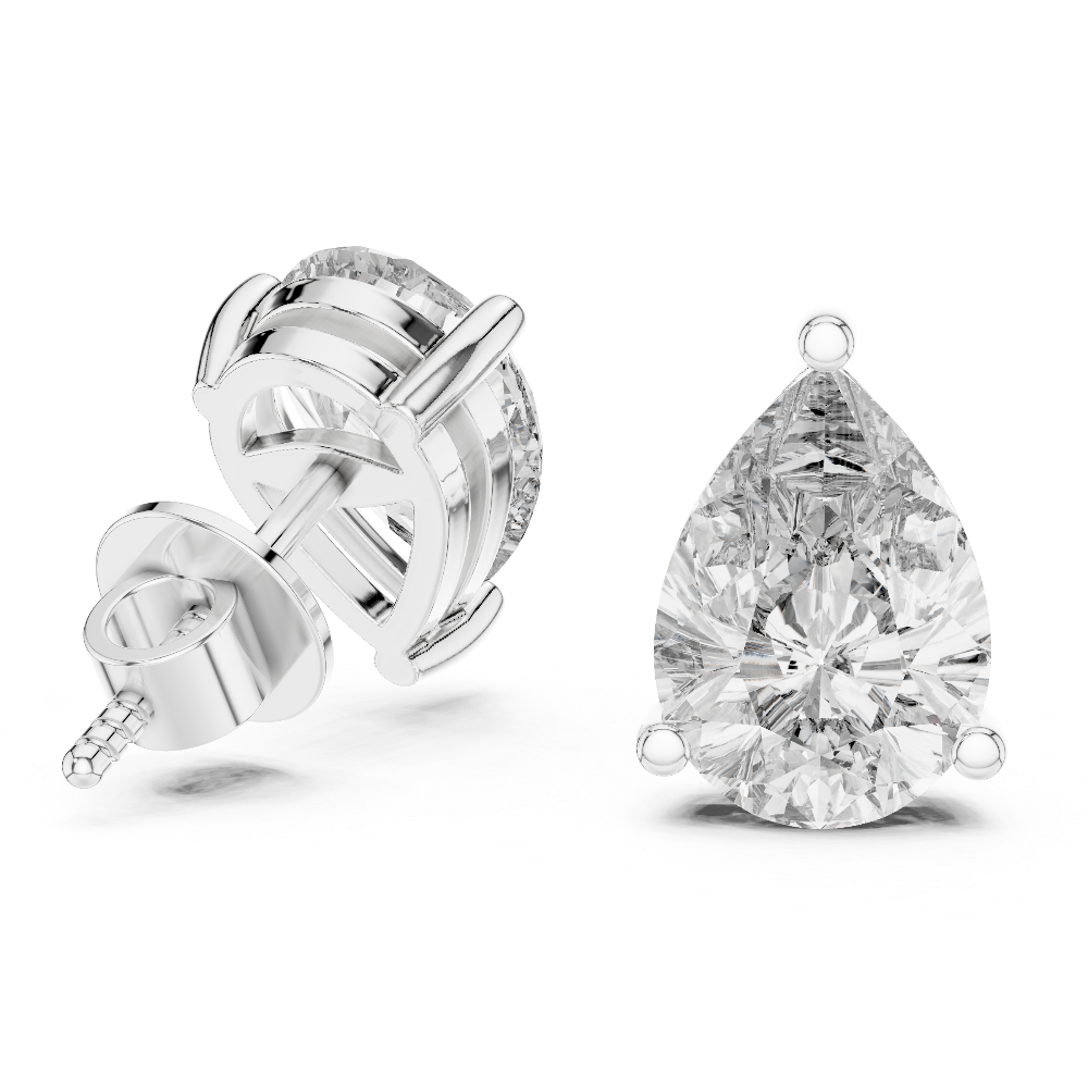 Pear Shaped Diamond Stud Earrings