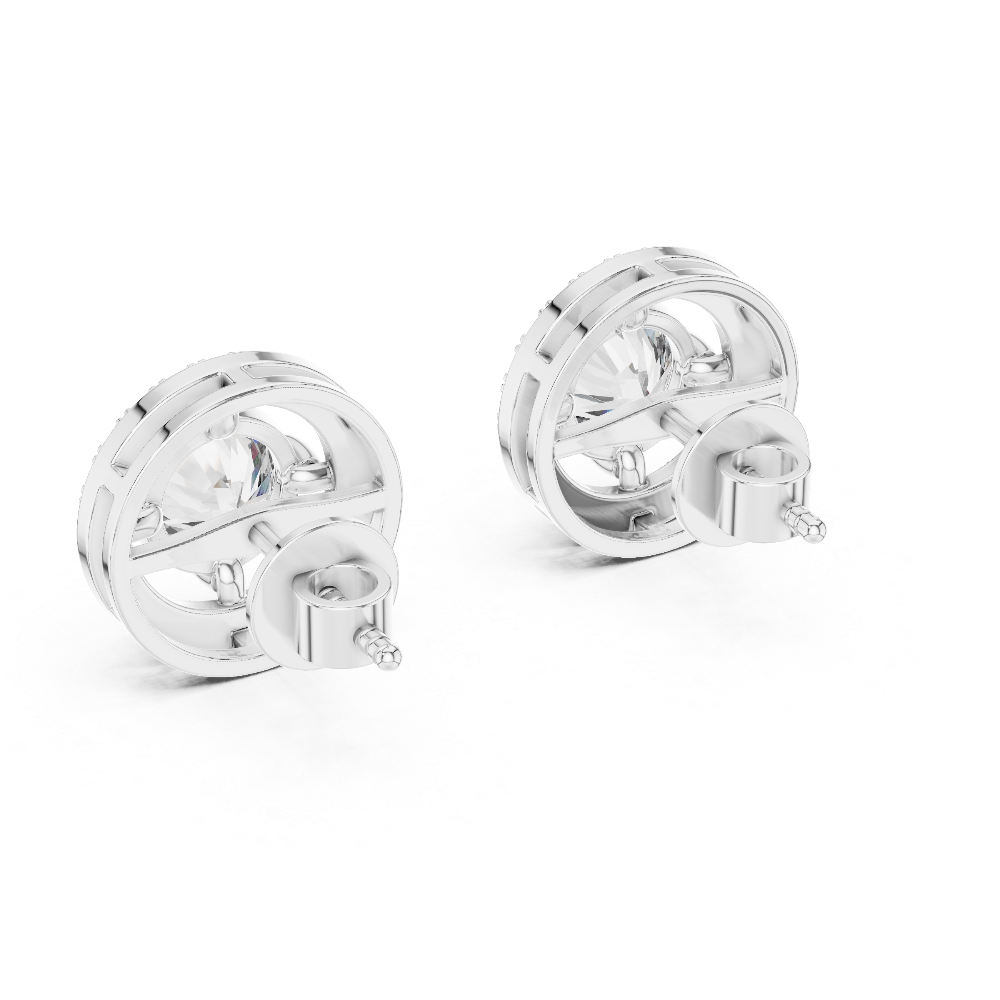 Diamond Halo Stud Earrings