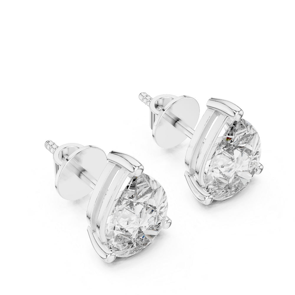 Pear Shaped Diamond Stud Earrings