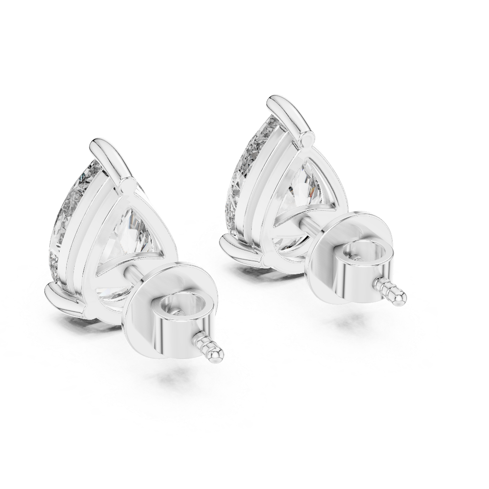 Pear Shaped Diamond Stud Earrings