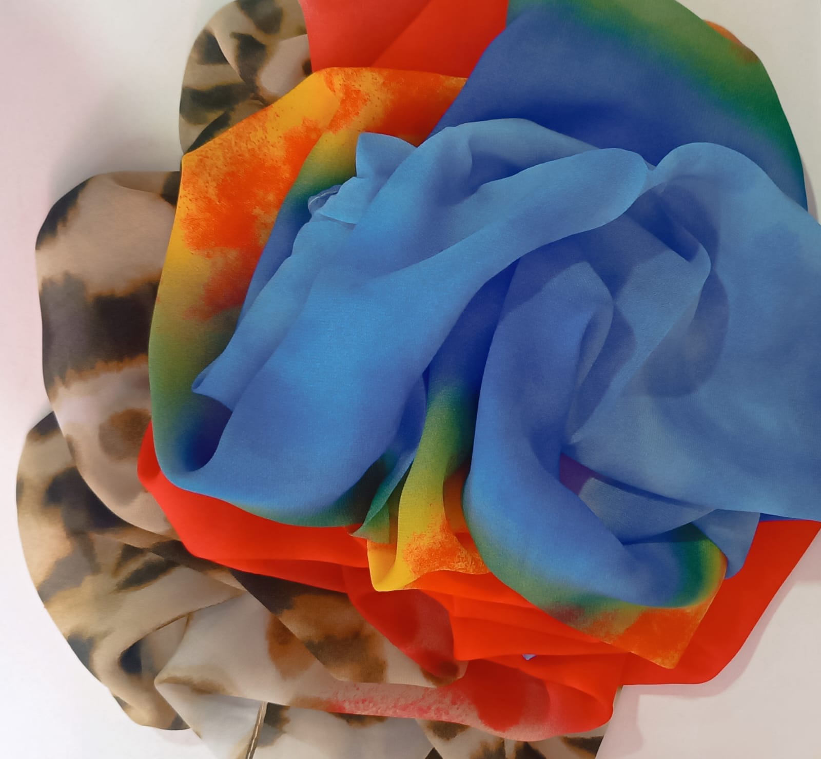 Pañuelo de seda multicolor