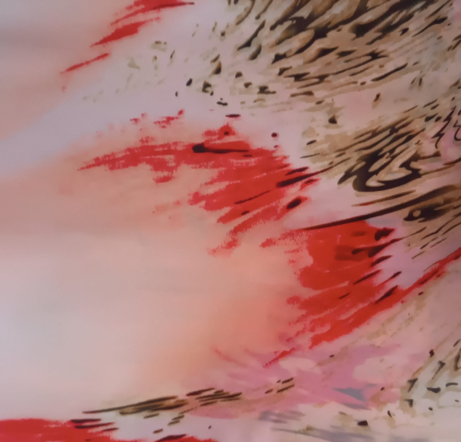 Pañuelo de seda estampado con Rojo