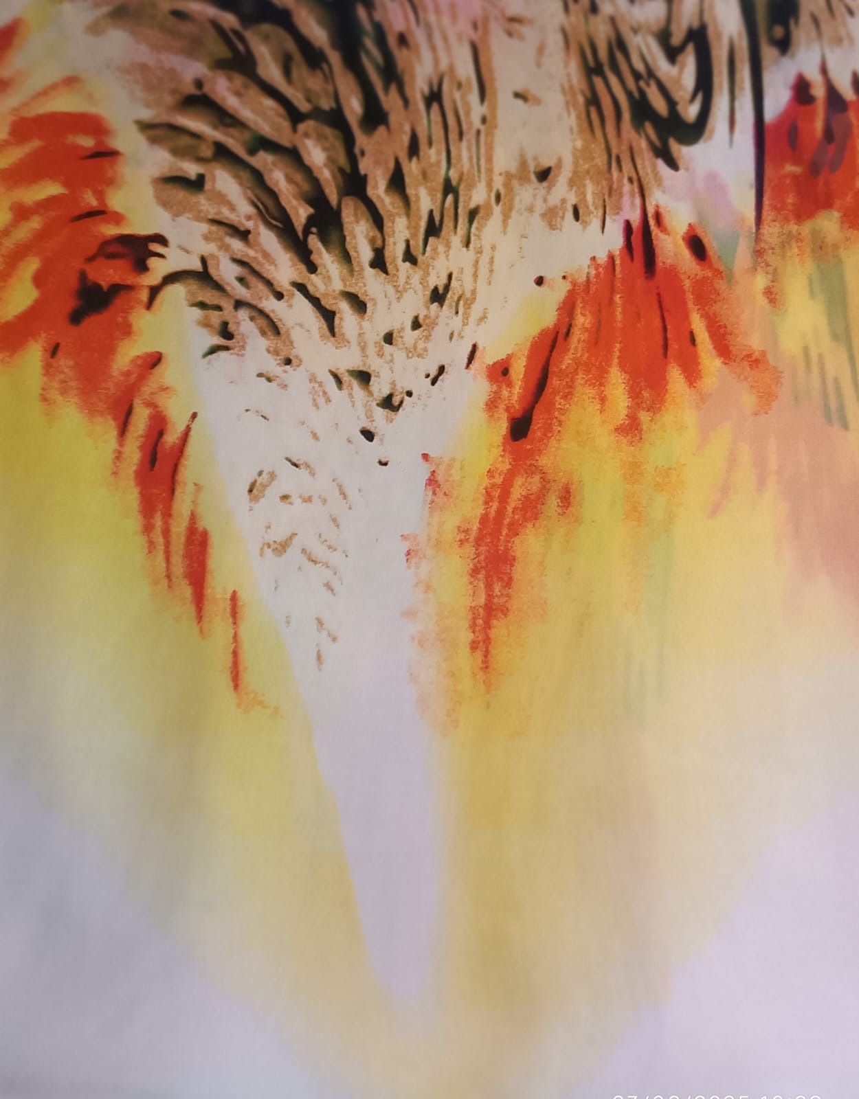 Pañuelo de seda estampado con Naranja