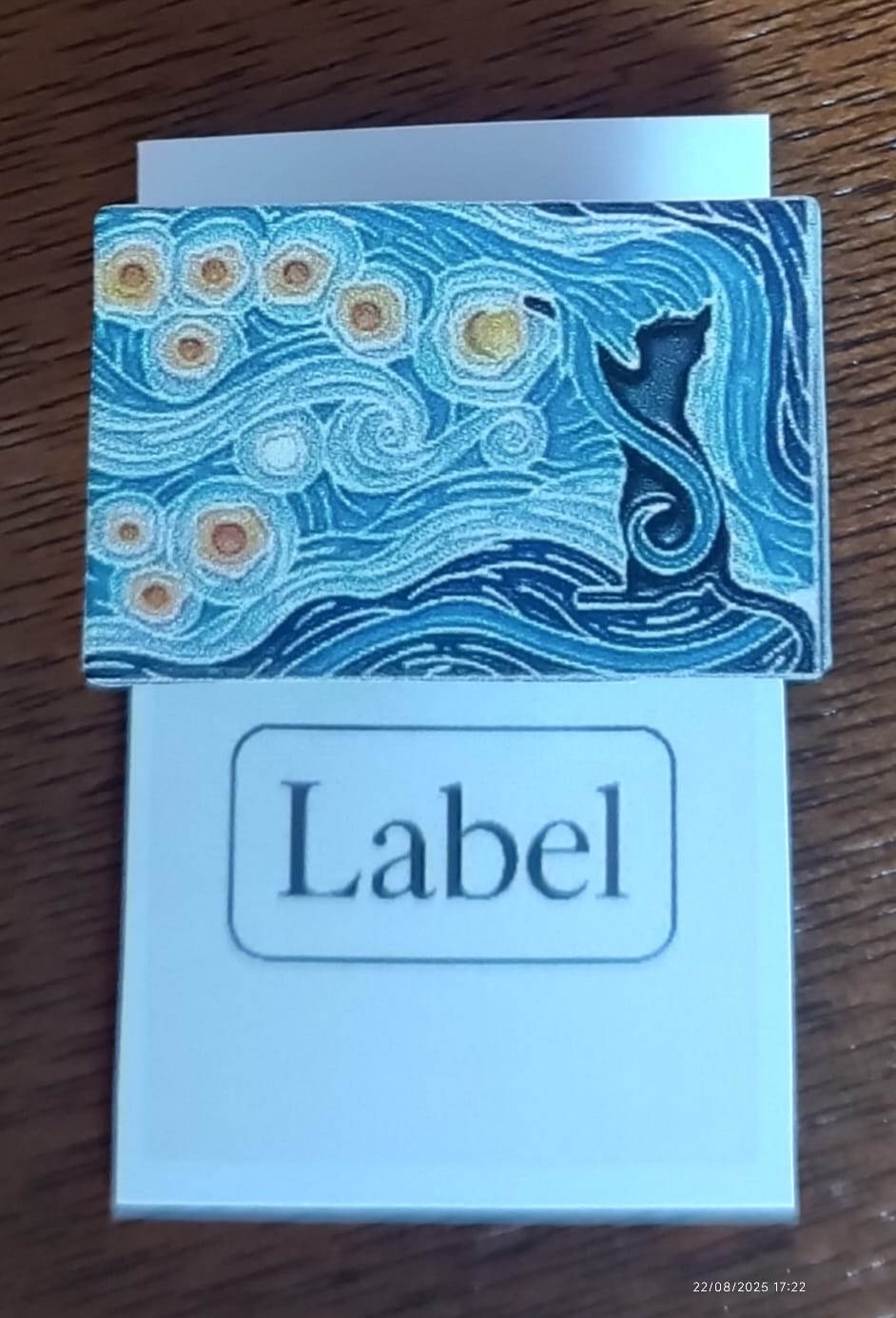 Broche de gato arte estilo Van Gogh