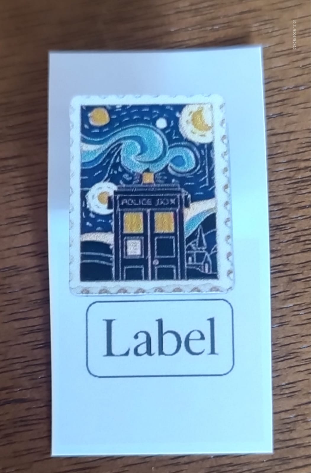 Broche TARDIS estilo Van Gogh