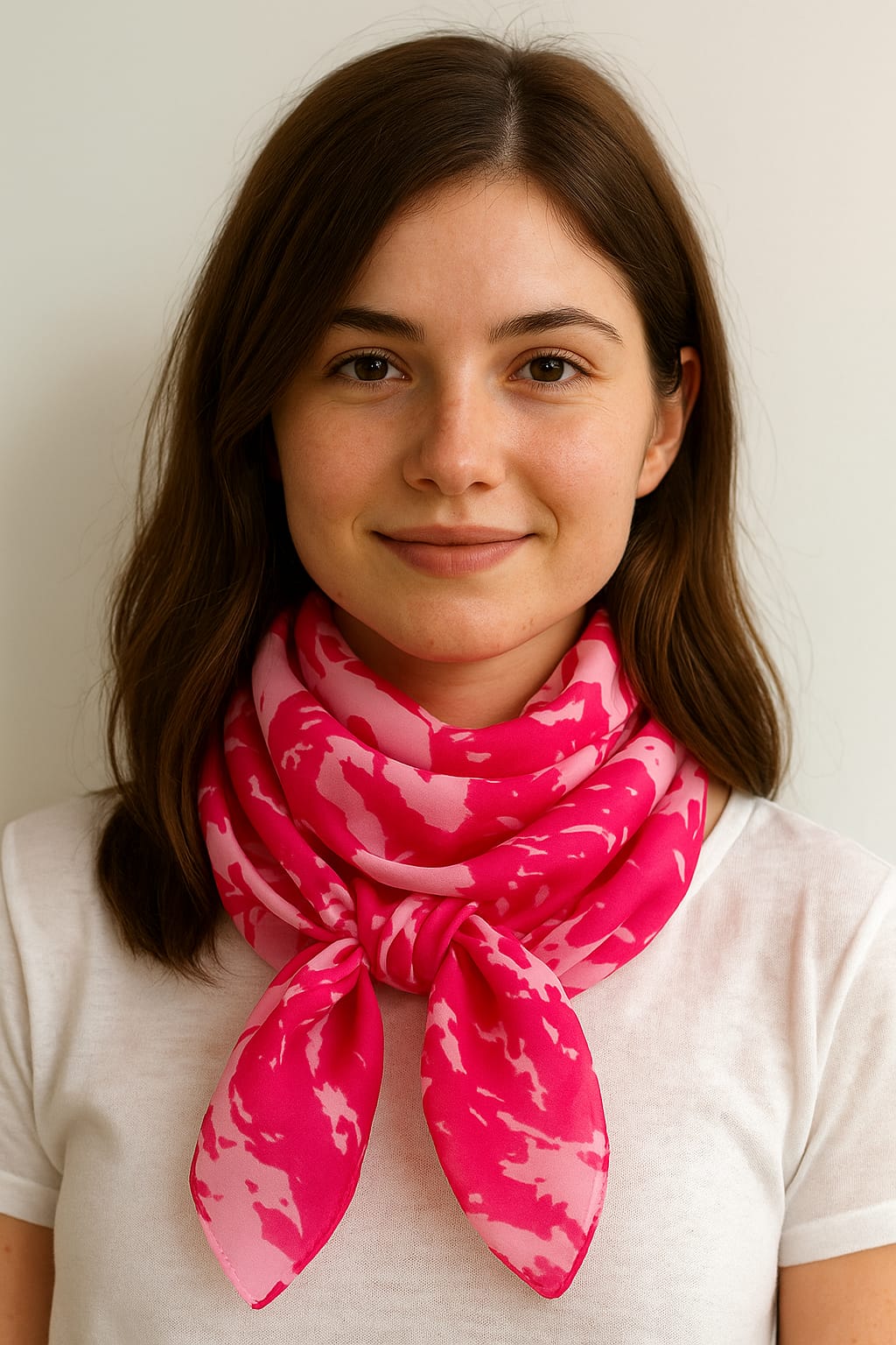 Pañuelo estampado rosa