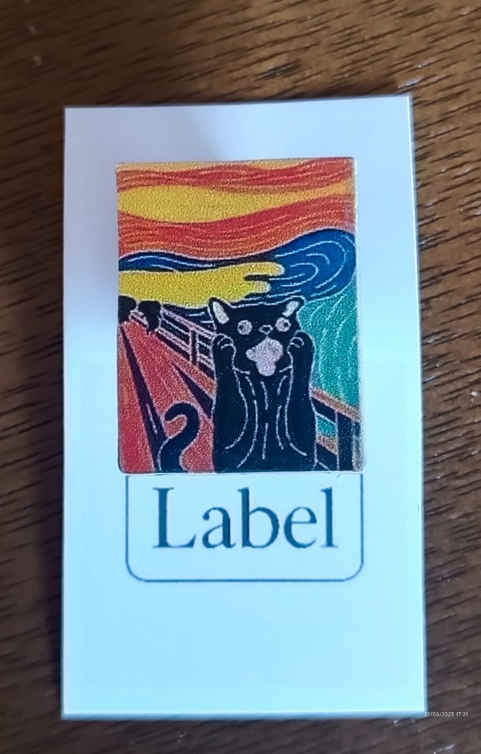 Broche decorativo "el grito" con un gato