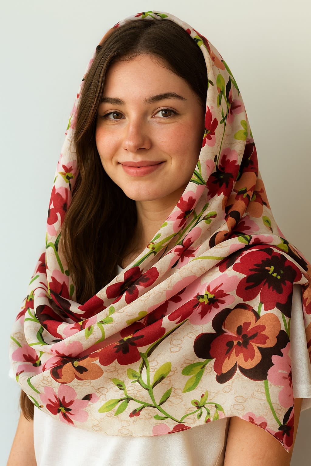 Pañuelo floral de seda