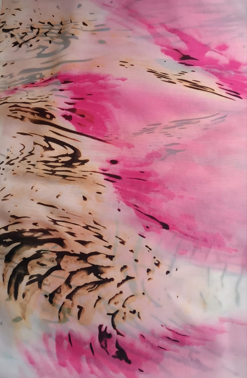 Pañuelo de seda estampado con Rosado