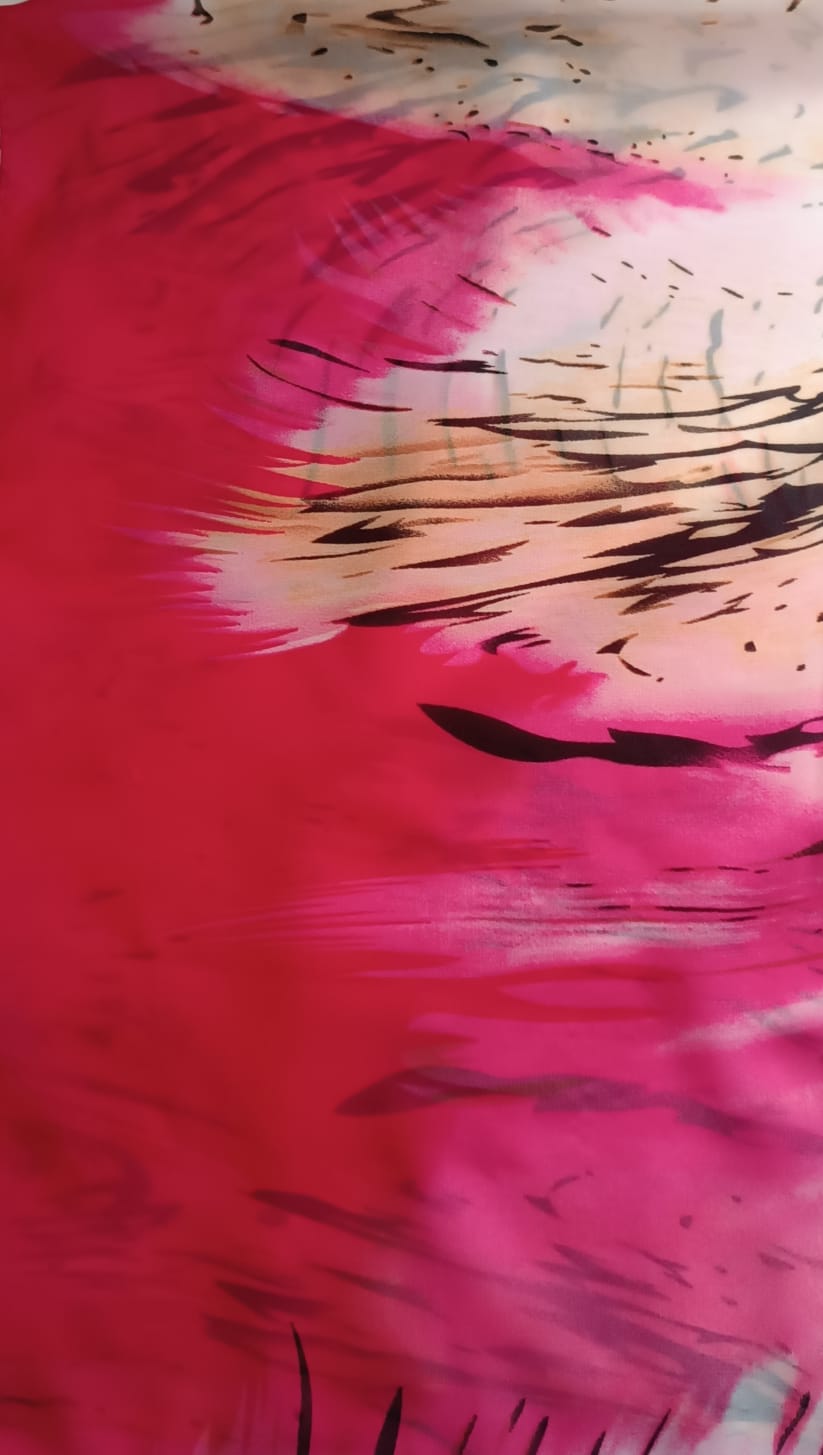 Pañuelo de seda estampado con Rosado