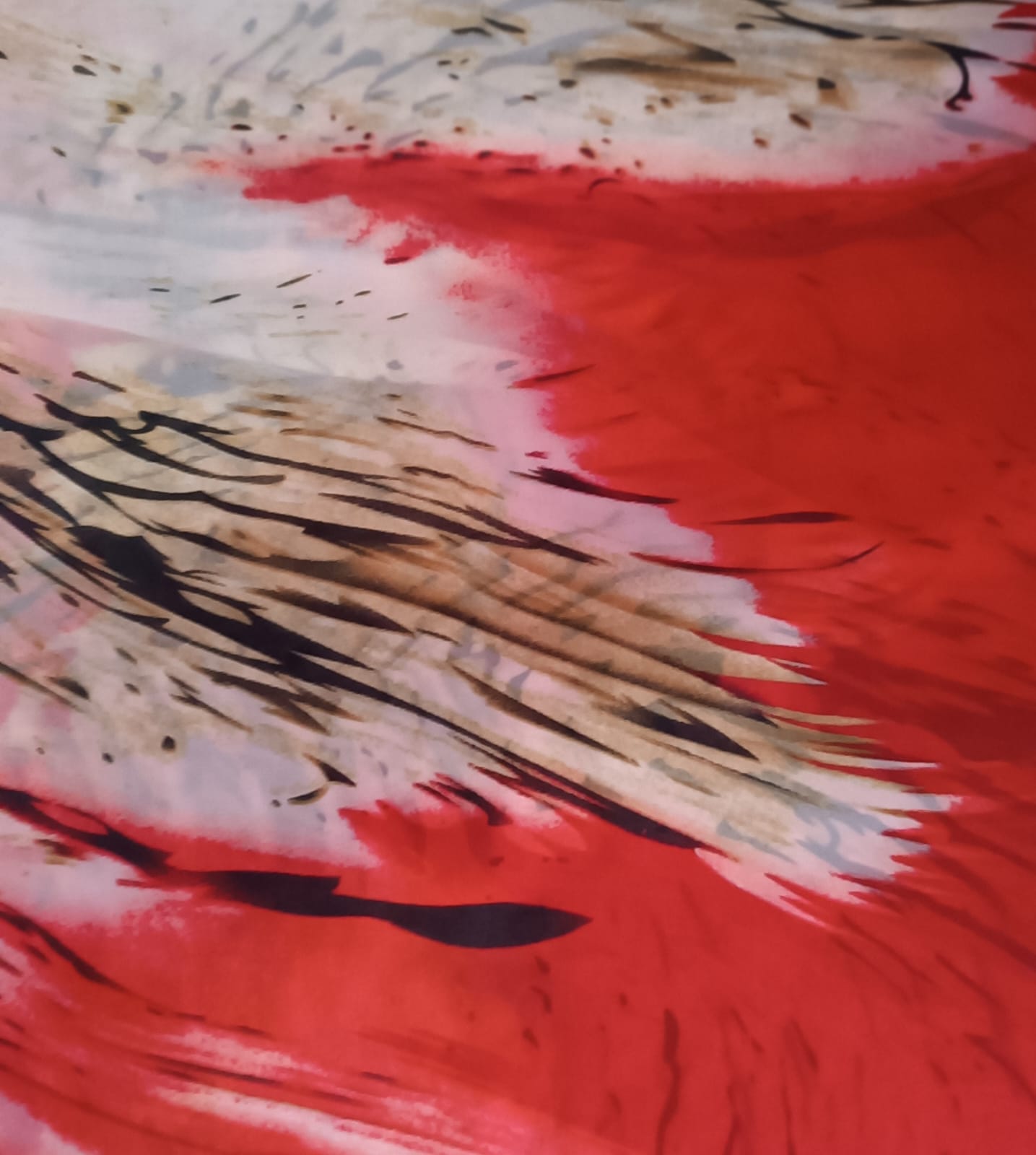 Pañuelo de seda estampado con Rojo