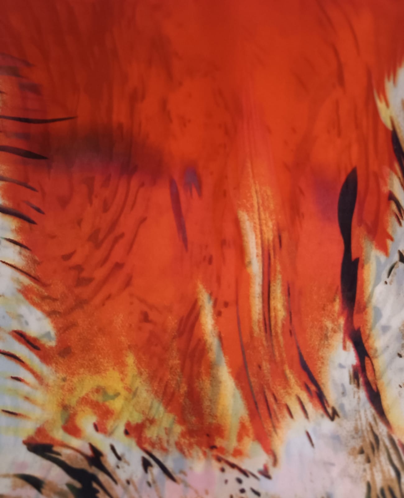 Pañuelo de seda estampado con Naranja