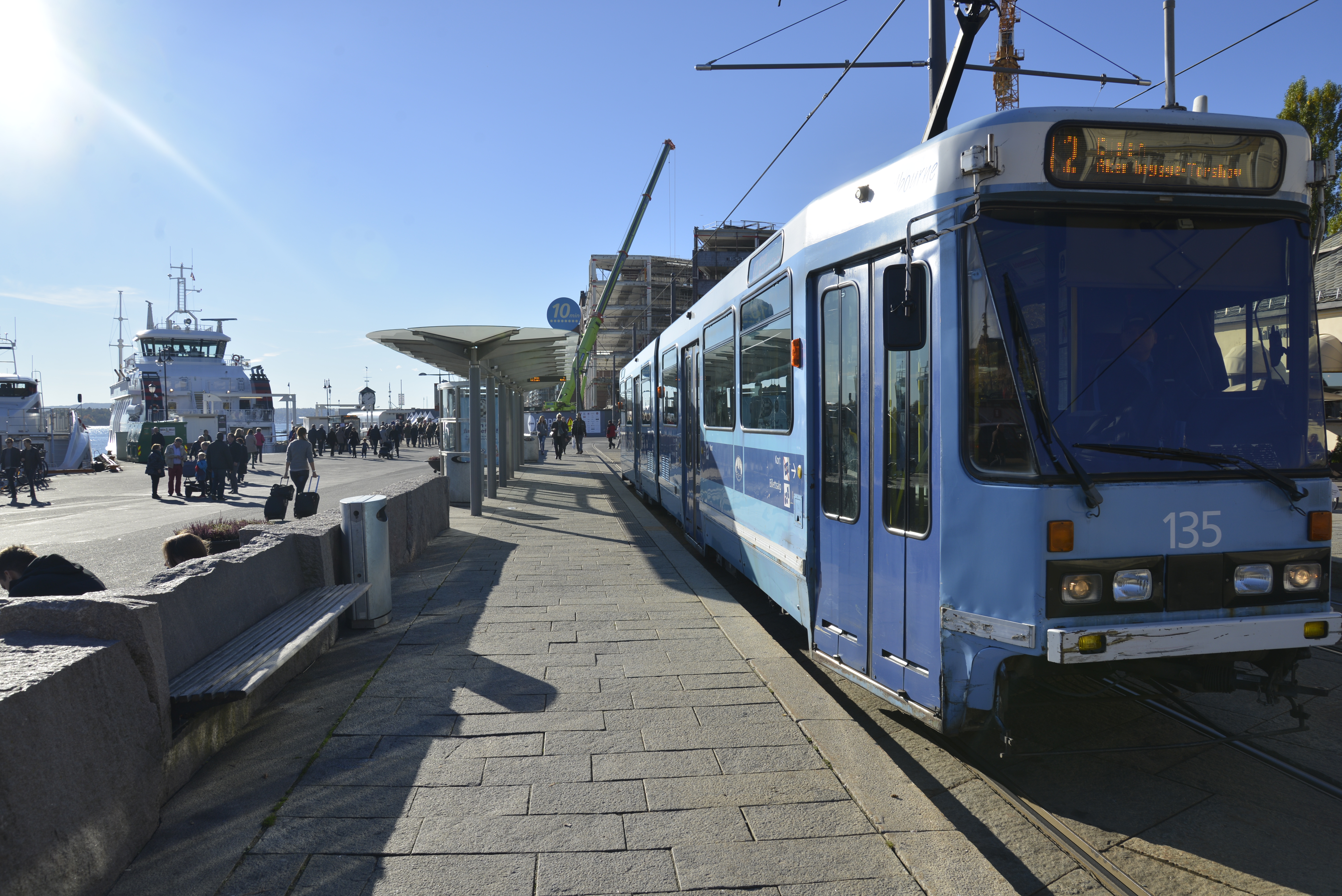 Oslo Tram on Sunny Day