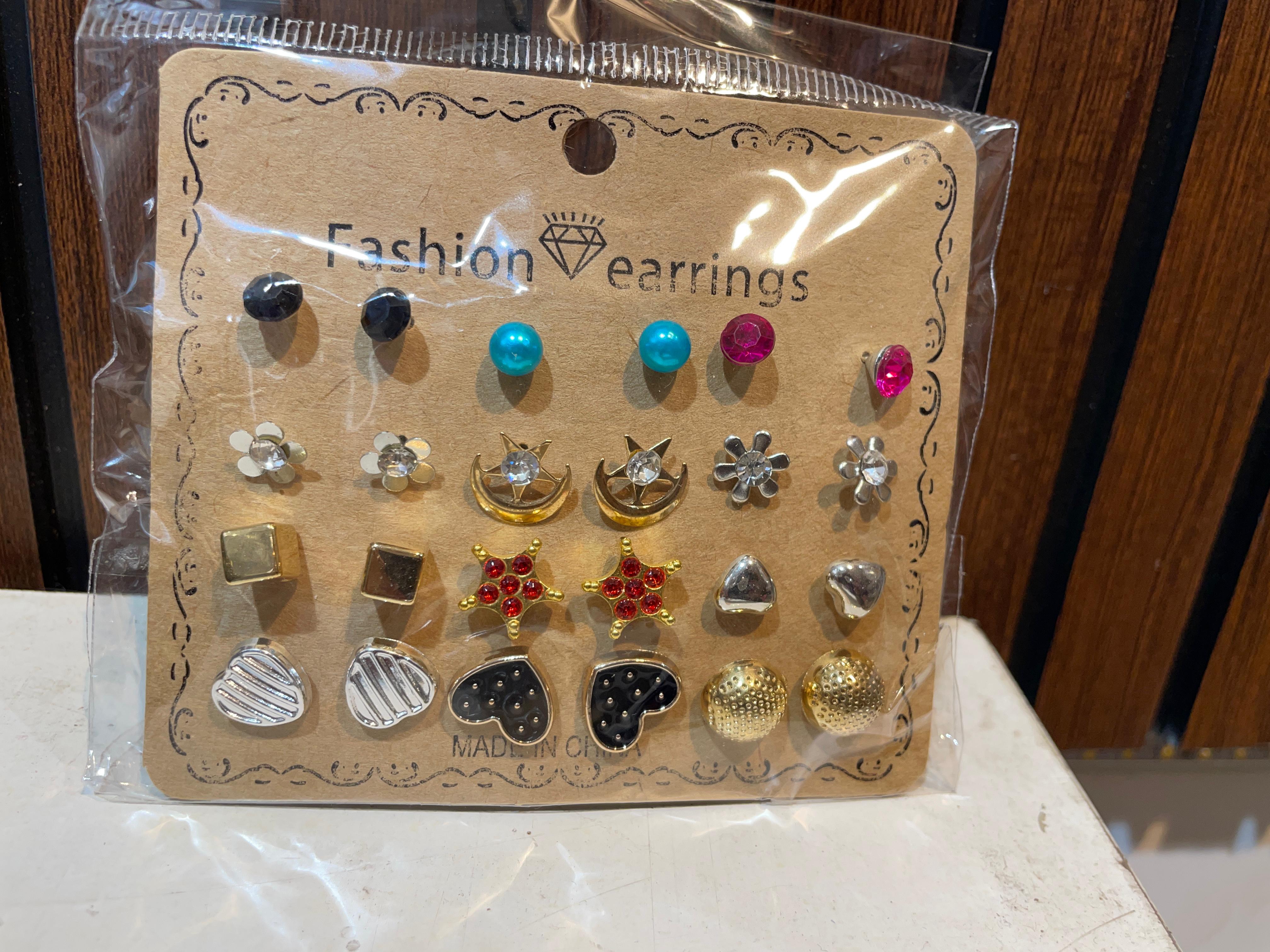 Multi-Style Fashion Earrings Set OF 12