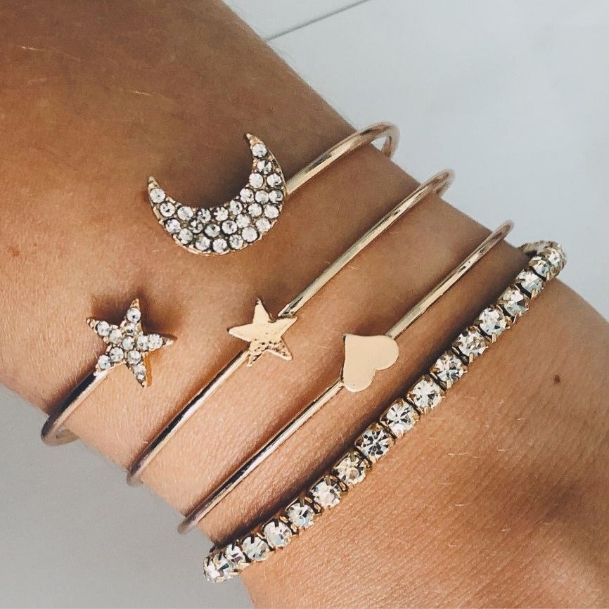 Elegant Gold-Tone Bangle Set