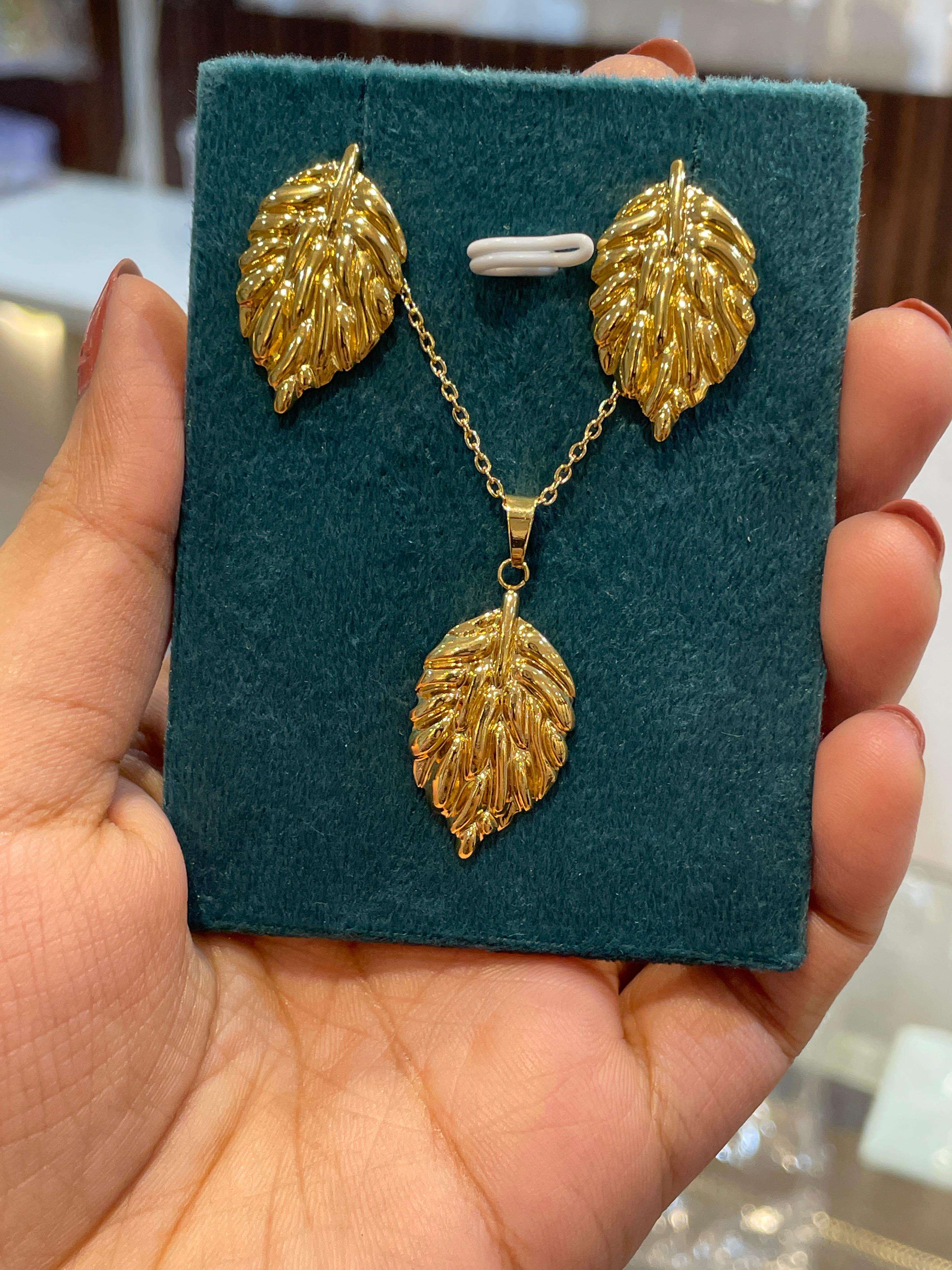 Gold Leaf Jewelry Set