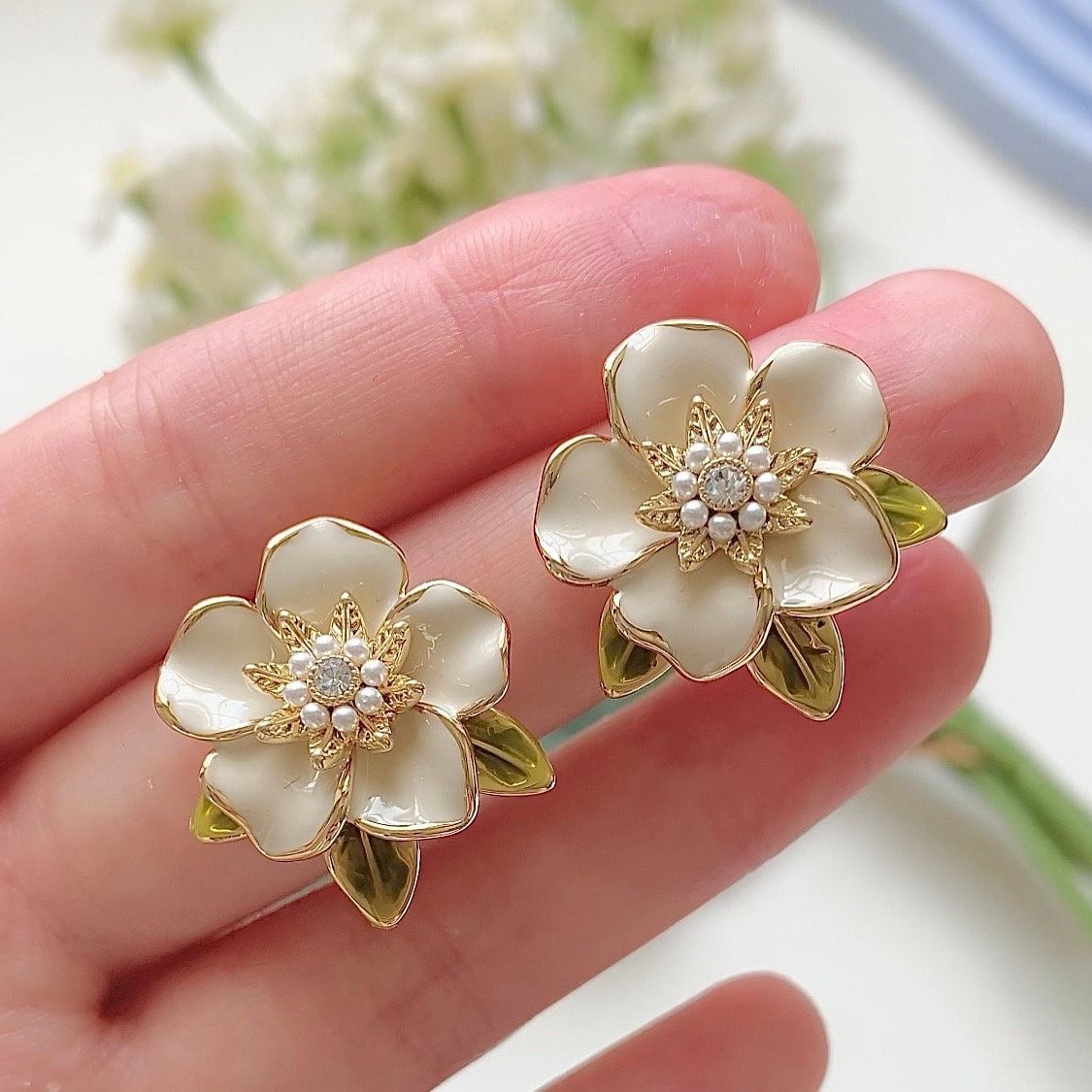 Floral korean Stud Earrings