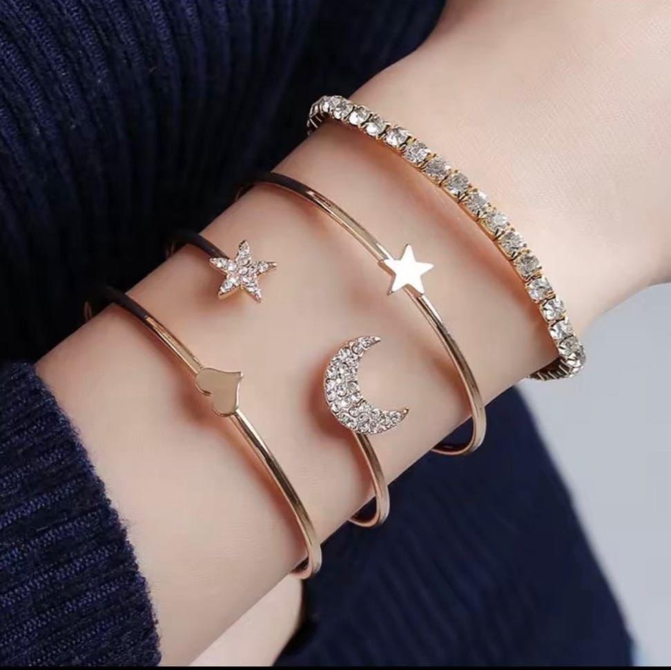 Elegant Gold-Tone Bangle Set