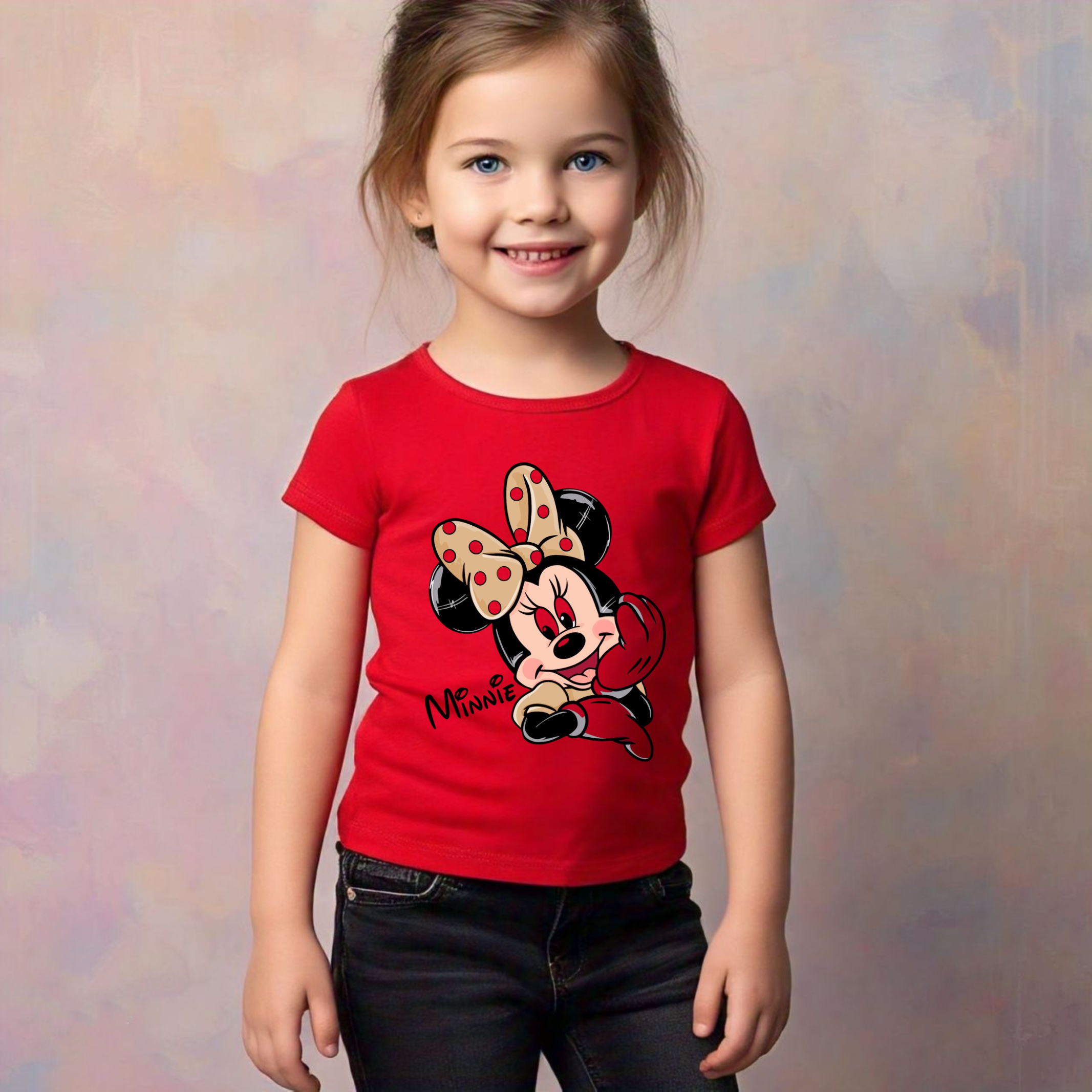Girls Cotton Cartoon Printed T-Shirt Minnie Mouse
