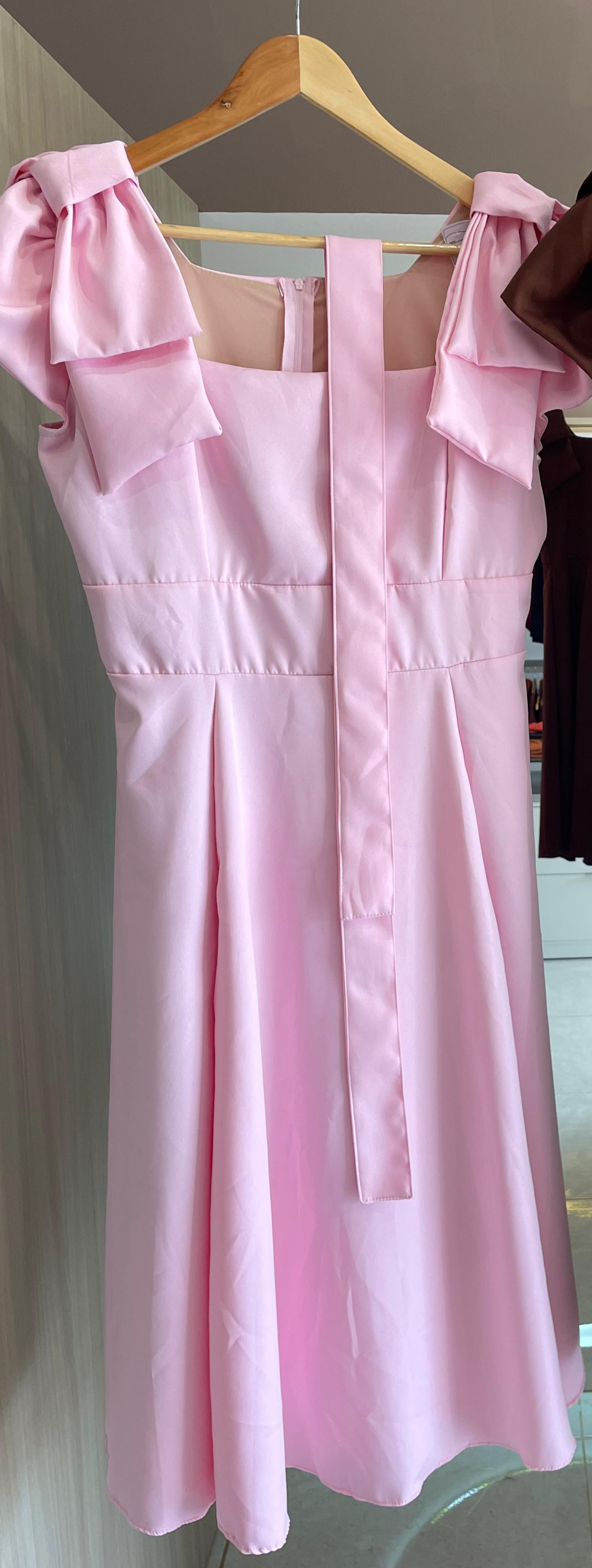 VESTIDO MODA MODESTA ROSA BEBÊ