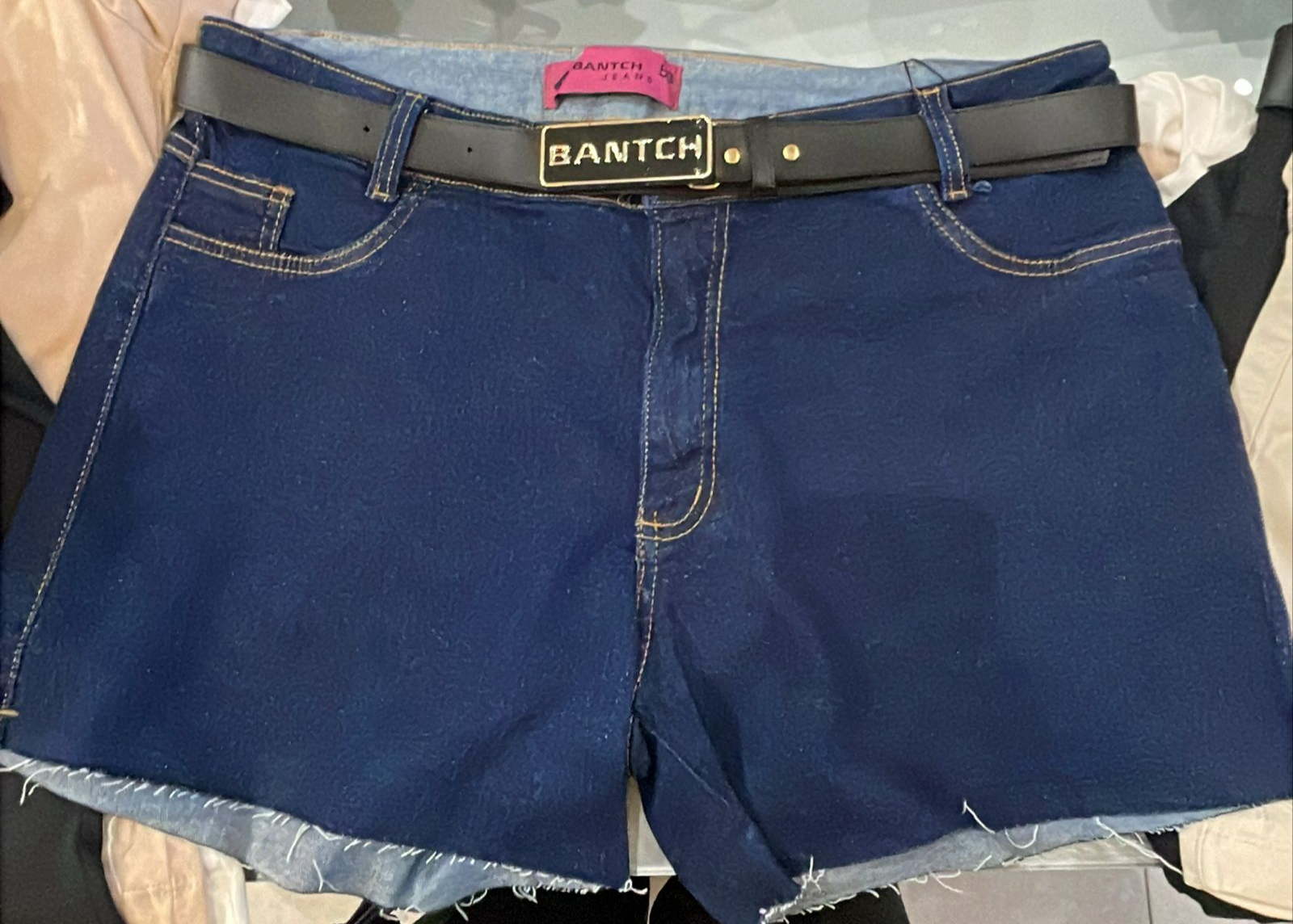 SHORT C/CINTO JEANS AZUL
