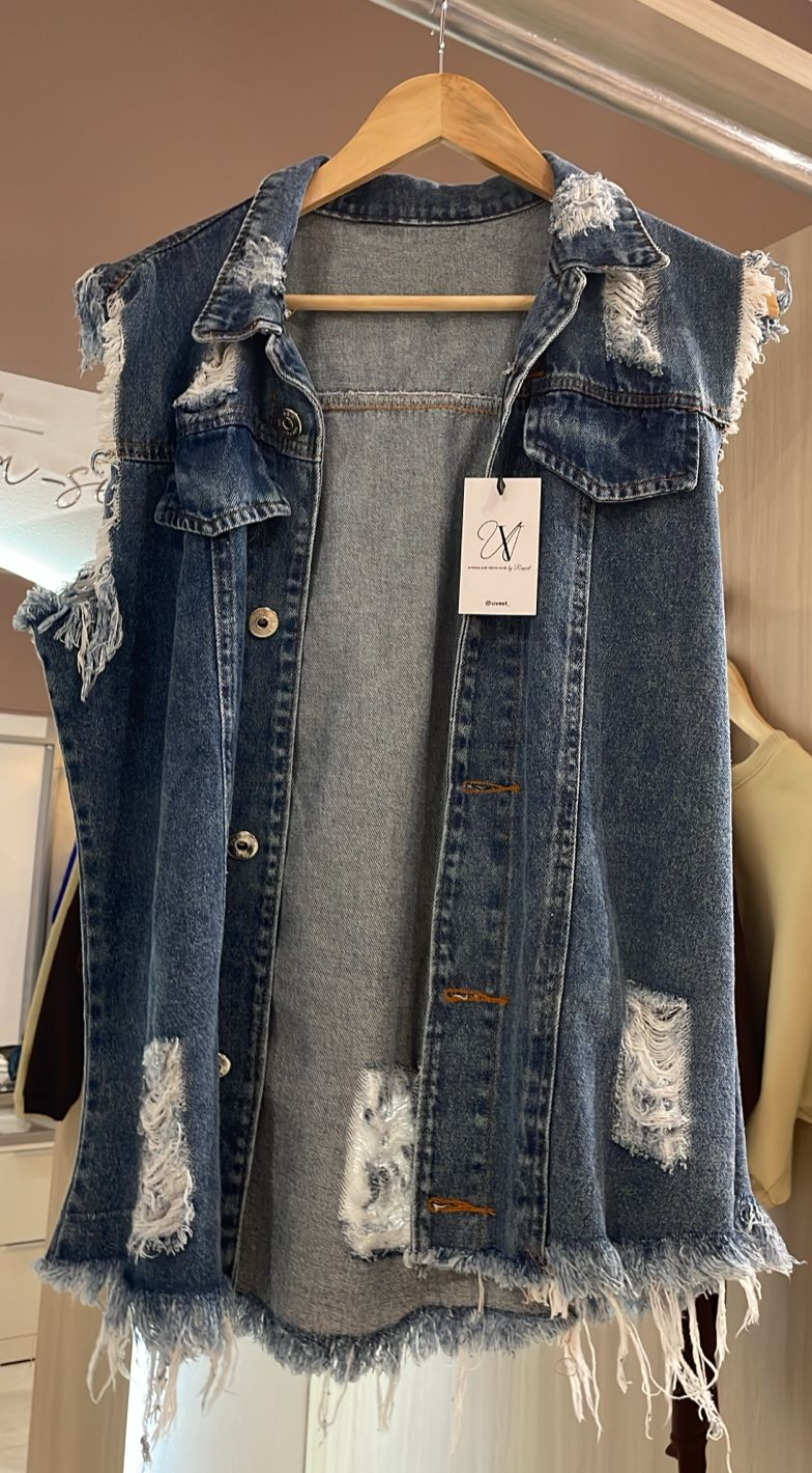 COLETE JEANS DESFIADO